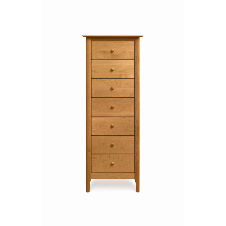 Sarah Solid Wood Saddle Cherry Vertical 7-Drawer Dresser