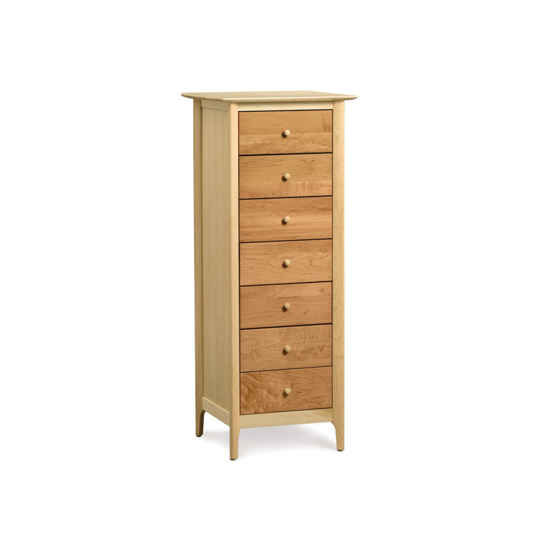 Sarah Solid Wood Saddle Cherry Vertical 7-Drawer Dresser