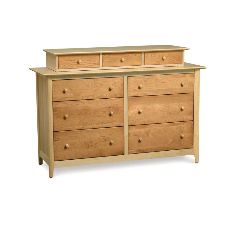 Maple and Cherry Double Dresser with Extra Deep Drawers