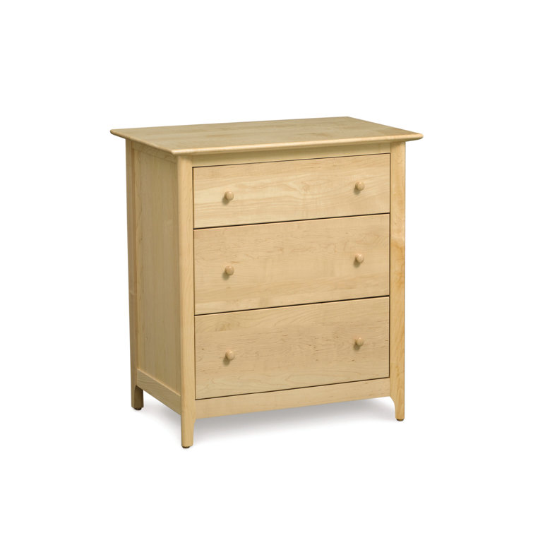 Sarah Maple 3-Drawer Horizontal Dresser in Natural Finish