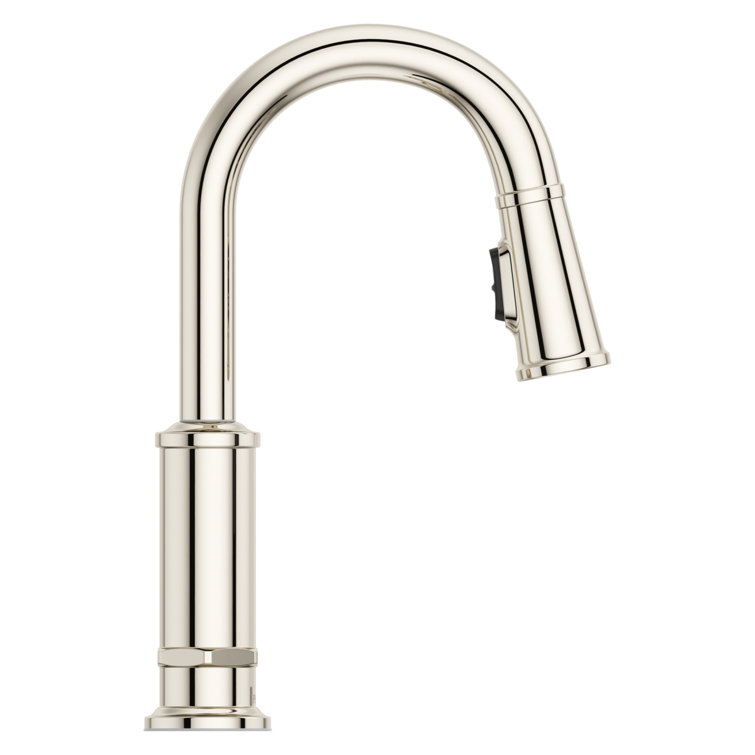 Polished Nickel Single Handle Pull Down Kitchen Faucet with Spray