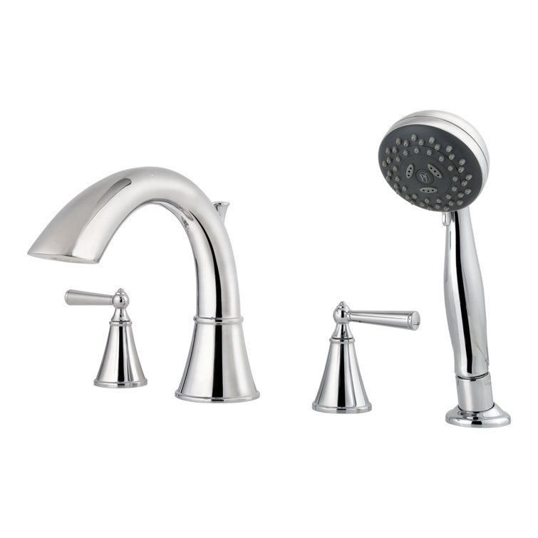 Polished Chrome Roman Tub Faucet with Handshower