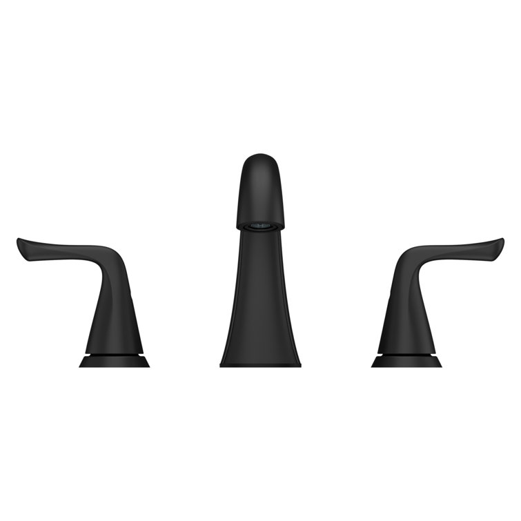 Willa Matte Black Widespread Bathroom Faucet with Drain Assembly