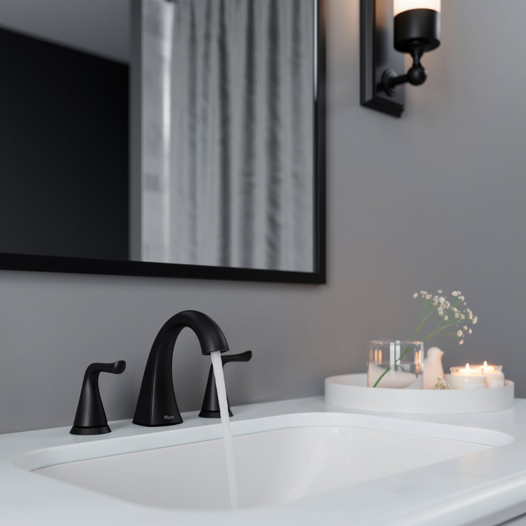 Willa Matte Black Widespread Bathroom Faucet with Drain Assembly