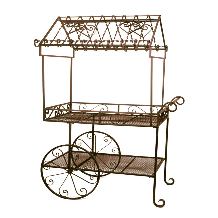 Deer Park 38" Steel Flower Cart with Natural Patina Finish