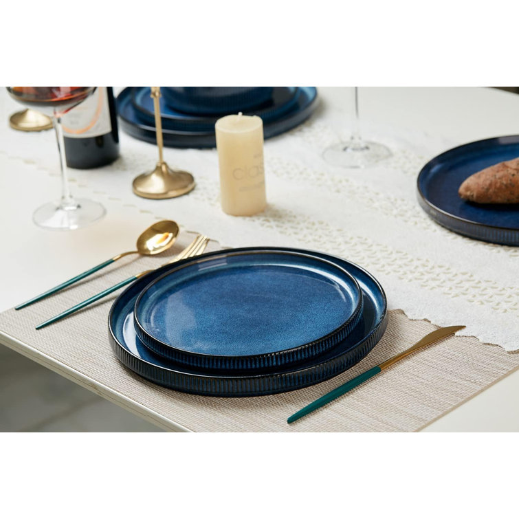 Nebulas Blue 10" Ceramic Dinner Plates, Set of 6