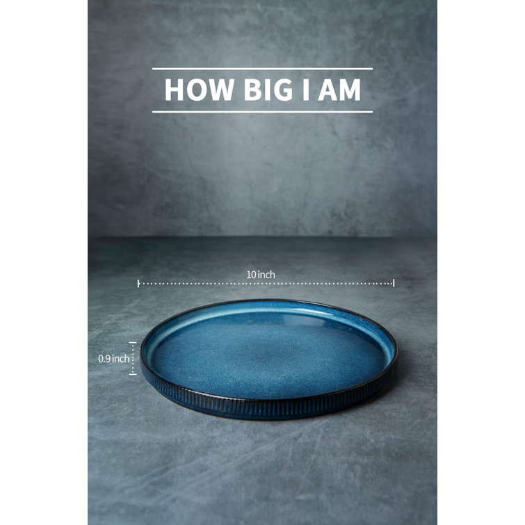 Nebulas Blue 10" Ceramic Dinner Plates, Set of 6