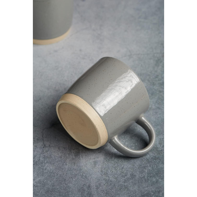 Dark Gray Ceramic Microwave Safe Coffee Mug Set