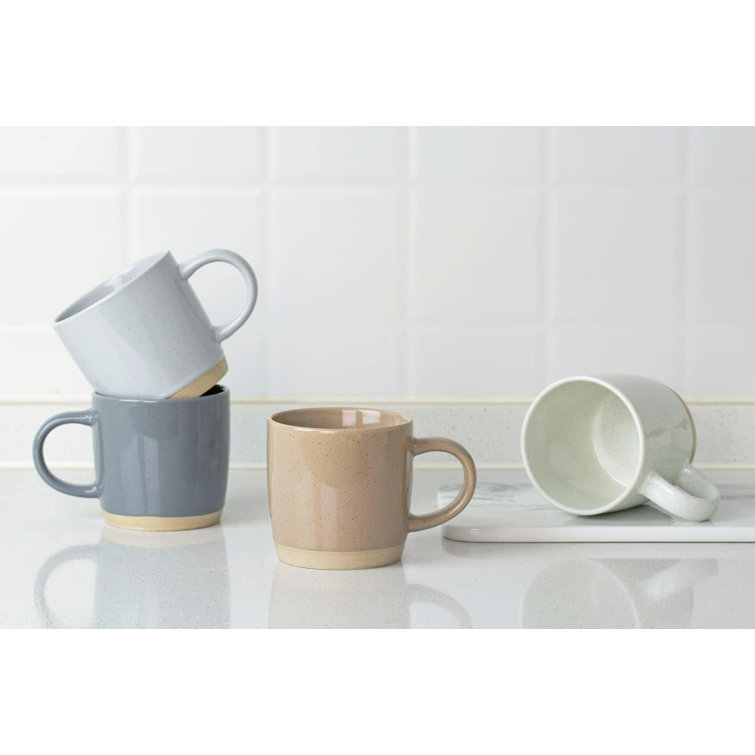 Multicolor Ceramic 12oz Coffee Mug Set with Handles