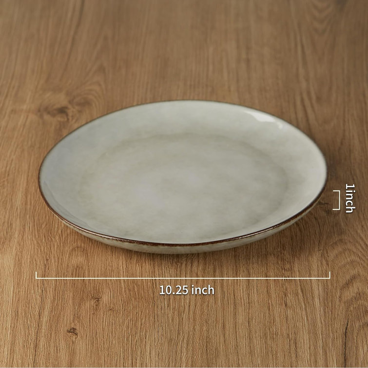 Gray Ceramic 10.25'' Dinner Plates Set of 6