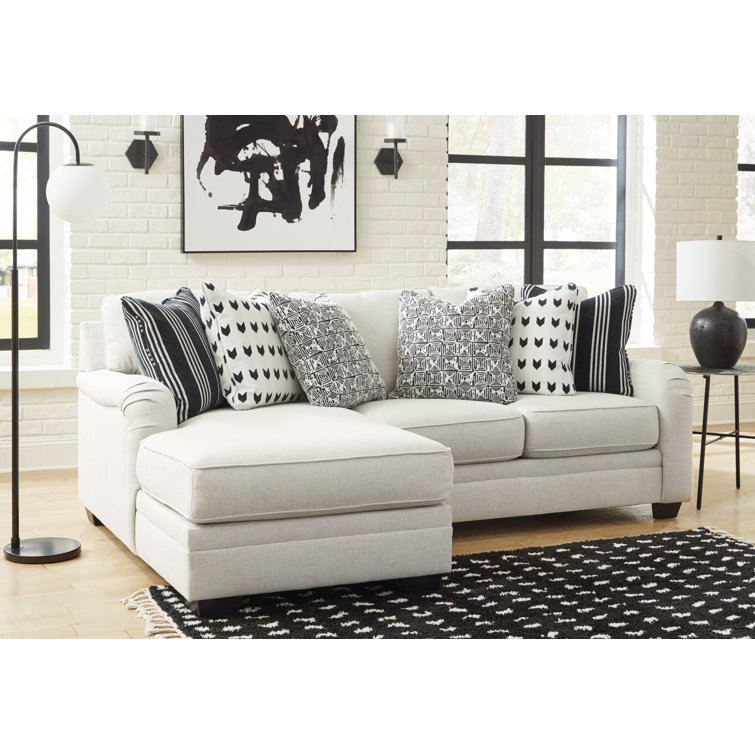 Dove Gray Fabric 2-Piece Sectional with Wood Frame