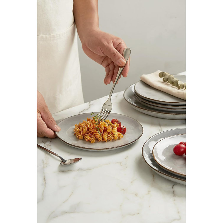 Gray Ceramic 10.25'' Dinner Plates Set of 6