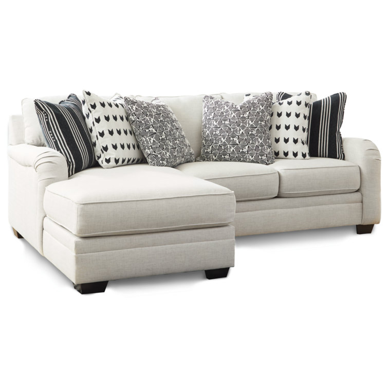 Dove Gray Fabric 2-Piece Sectional with Wood Frame