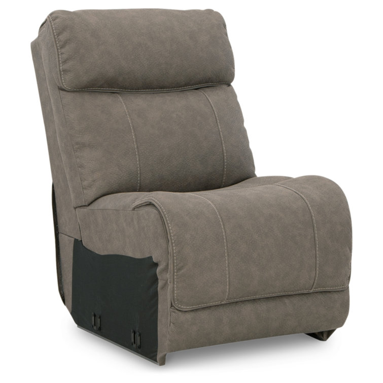 Gray Faux Leather Four-Piece Power Reclining Sectional