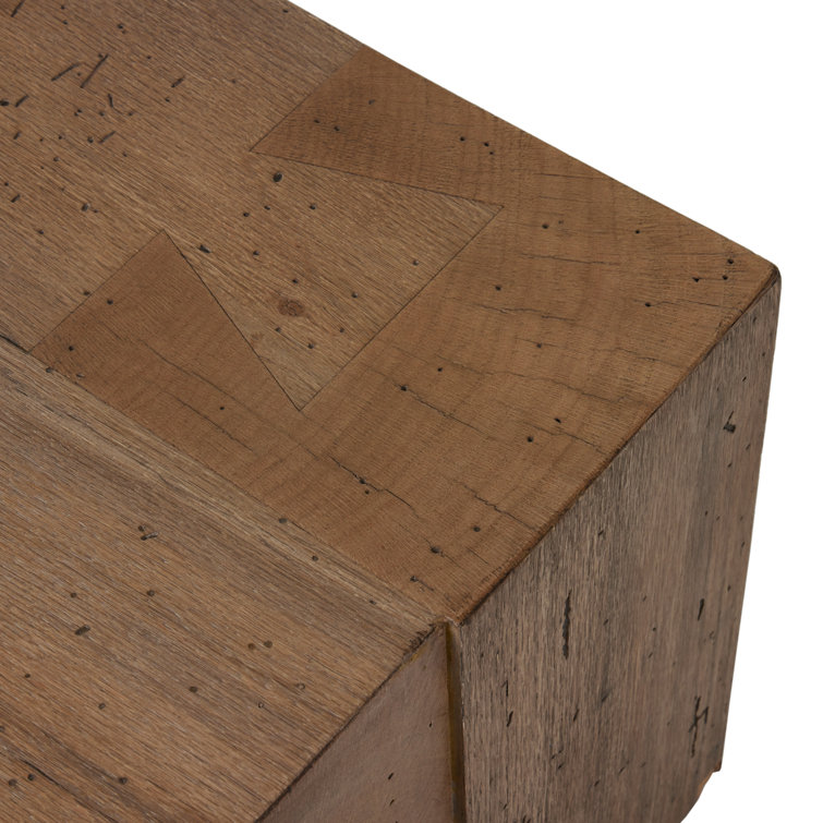 Rustic Oak 70" Rectangular Wood Coffee Table with Storage