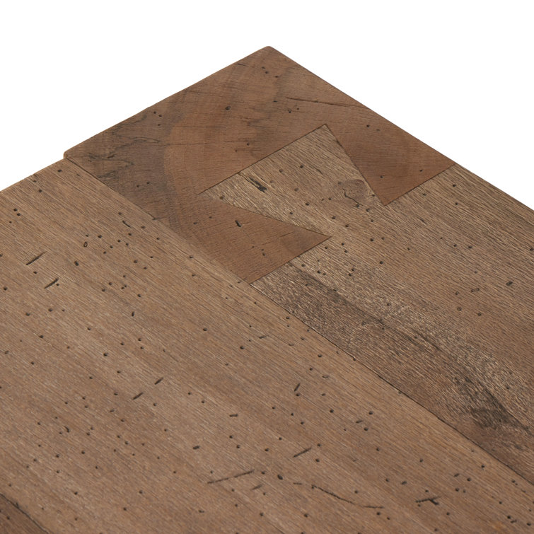Rustic Oak 70" Rectangular Wood Coffee Table with Storage