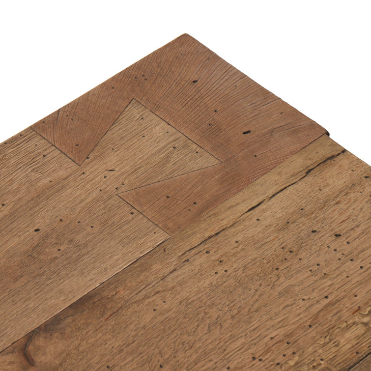 Rustic Wormwood Oak Square Coffee Table with Storage