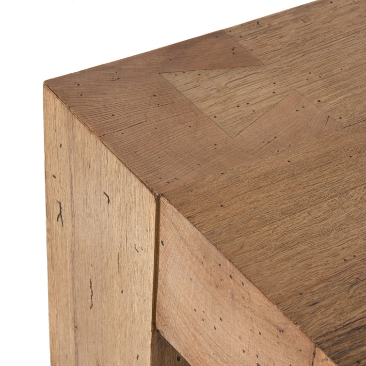 Rustic Wormwood Oak Square Coffee Table with Storage