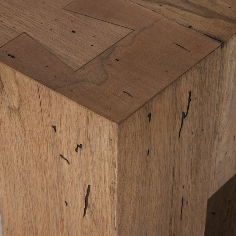 Natural Rustic Wormwood Oak Dining Bench with Chunky Legs