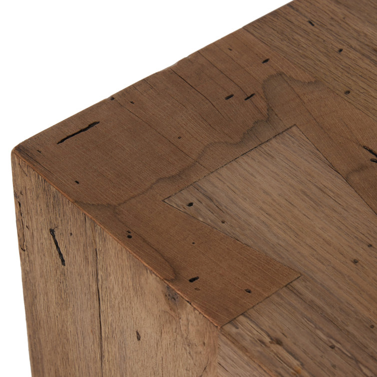 Natural Rustic Wormwood Oak Dining Bench with Chunky Legs