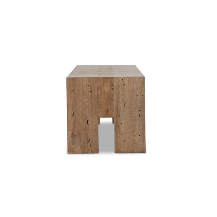 Natural Rustic Wormwood Oak Dining Bench with Chunky Legs