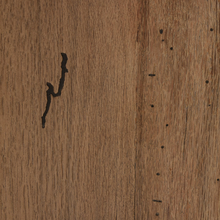 Natural Oak Rustic Media Console with Cabinet Storage
