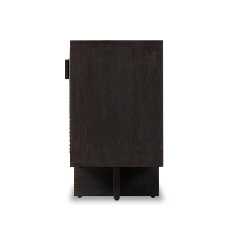 Levon 69'' Black Pine and Cane Sideboard