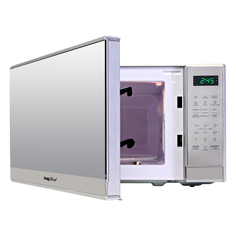 Compact Black and Silver Stainless Steel Microwave Oven for RV
