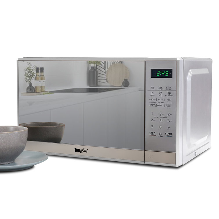 Compact Black and Silver Stainless Steel Microwave Oven for RV