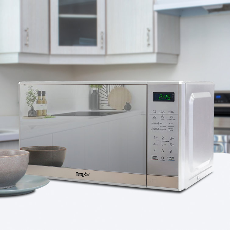 Compact Black and Silver Stainless Steel Microwave Oven for RV