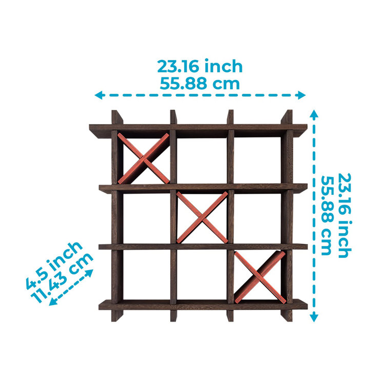 Rustic Brown Paulownia Wood Wall Mounted Tic-Tac-Toe Toilet Paper Holder