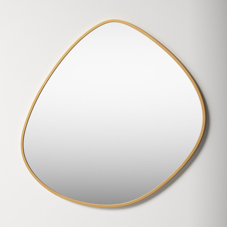 Gold Asymmetrical Metal Framed Wall Mirror