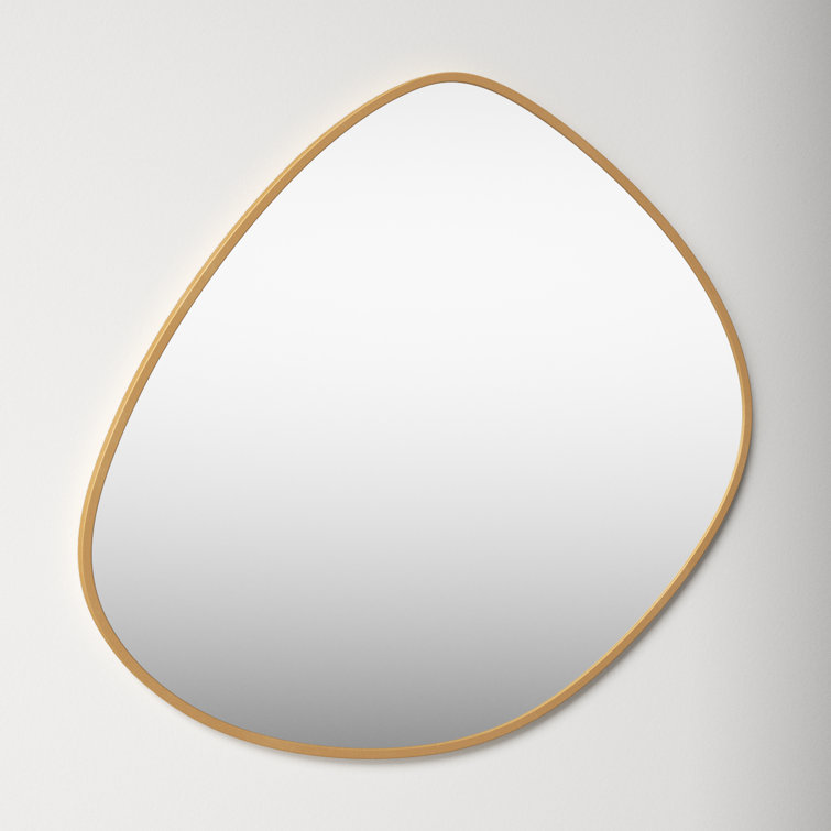 Gold Asymmetrical Metal Framed Wall Mirror