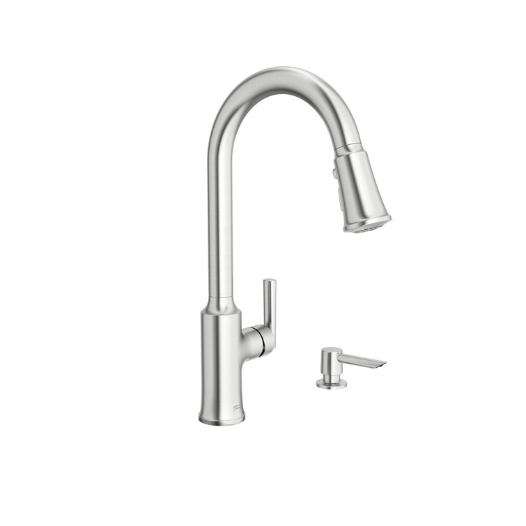 Stainless Steel Pull-Down Kitchen Faucet with Soap Dispenser