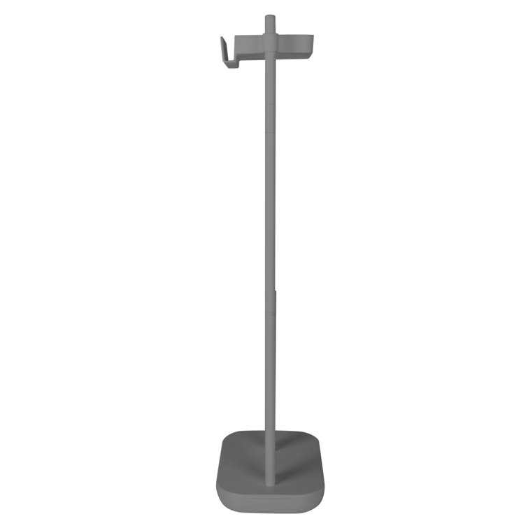 Gray Freestanding 3-in-1 Toilet Paper Holder with Adjustable Shelf
