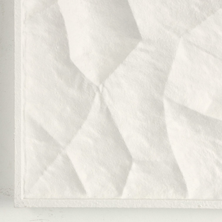 White Geometric Textured Metal Wall Sculpture