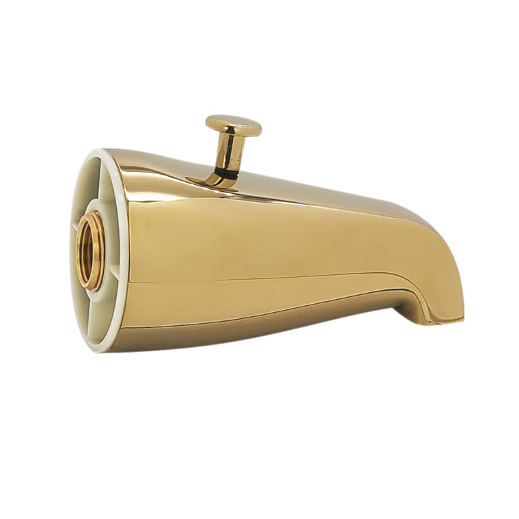 Polished Gold Wall Mounted Brass Diverter Tub Spout