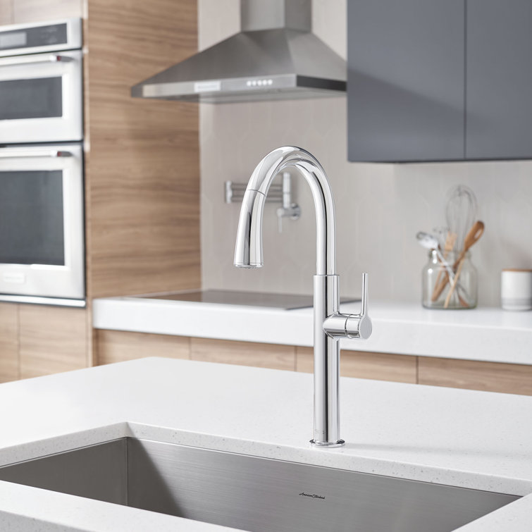 Polished Chrome Pull-Down Kitchen Faucet with Spray