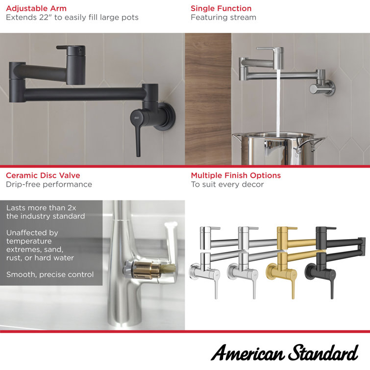Studio S Polished Chrome Wall-Mount Pot Filler Faucet