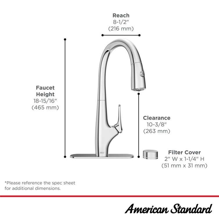 Saybrook Chrome Pull-Down Kitchen Faucet with Filter