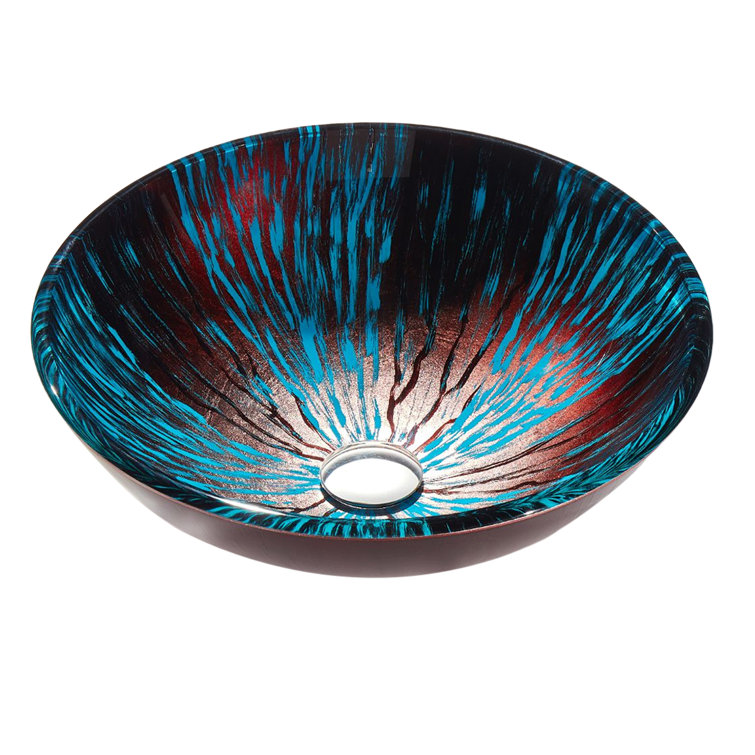 Stellar Burst Glass Circular Above-Counter Bathroom Sink