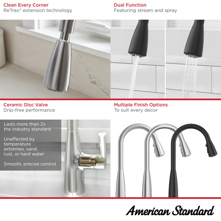 Chrome Pull-Down Kitchen Faucet with Dual Spray