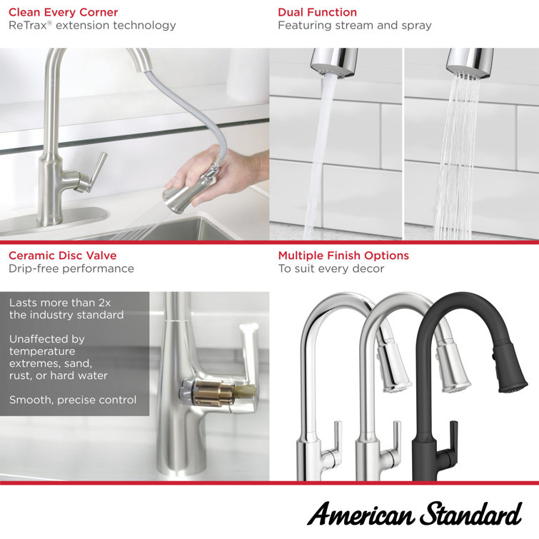 Stainless Steel Pull-Down Kitchen Faucet with Soap Dispenser