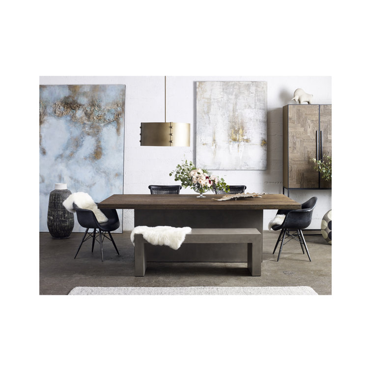 Brinlie Modern 55'' Grey Fiber-Reinforced Cement Outdoor Bench