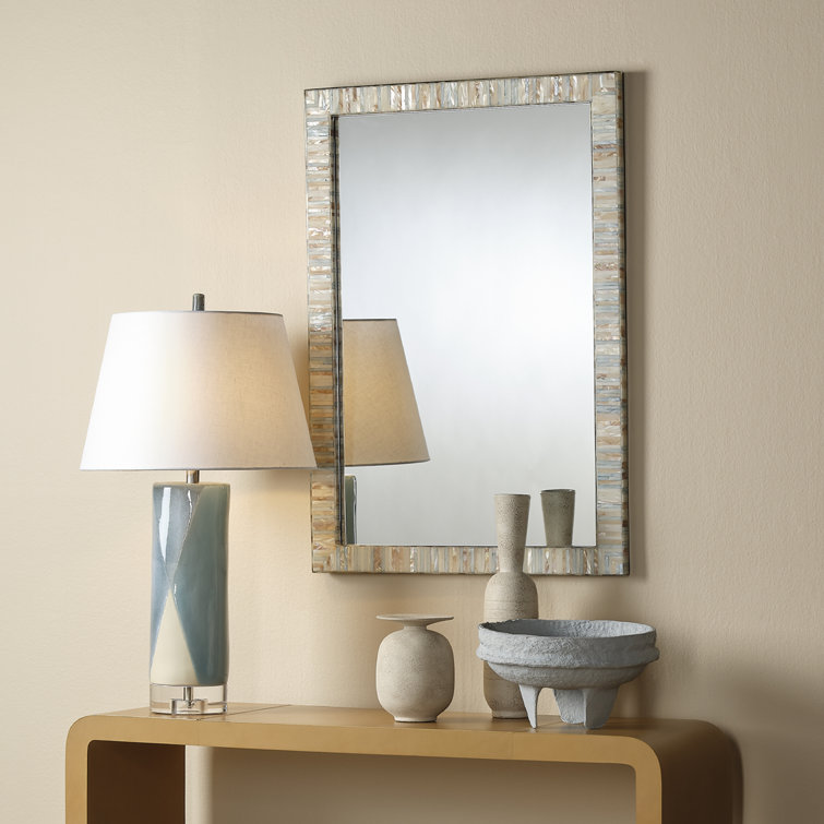 Blue Mother of Pearl Rectangular Wall Mirror