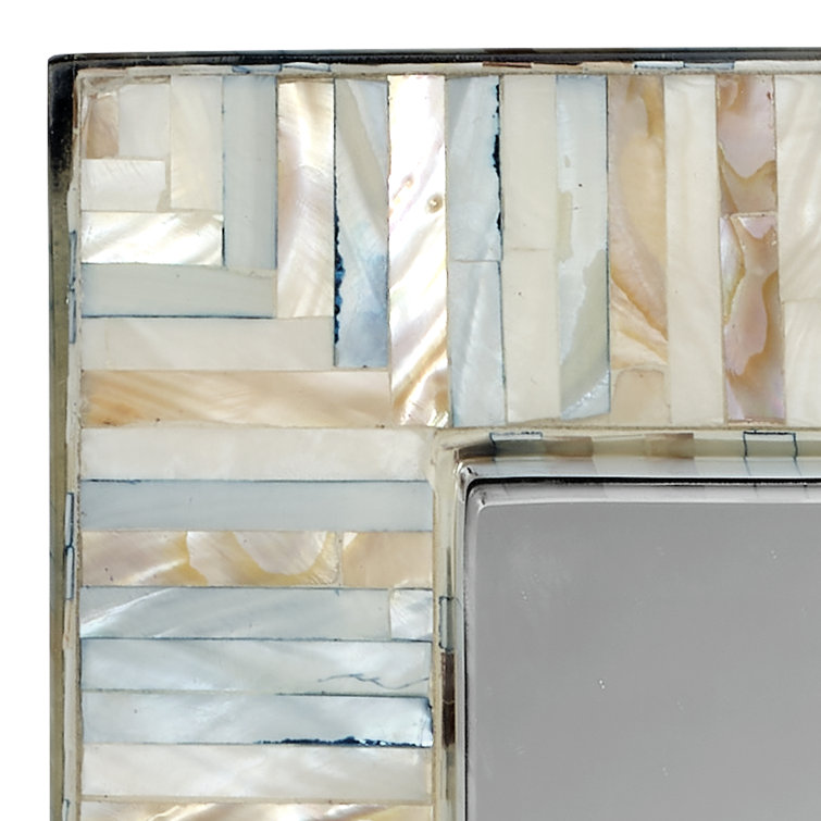 Blue Mother of Pearl Rectangular Wall Mirror