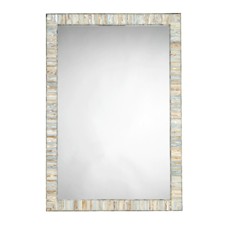 Blue Mother of Pearl Rectangular Wall Mirror