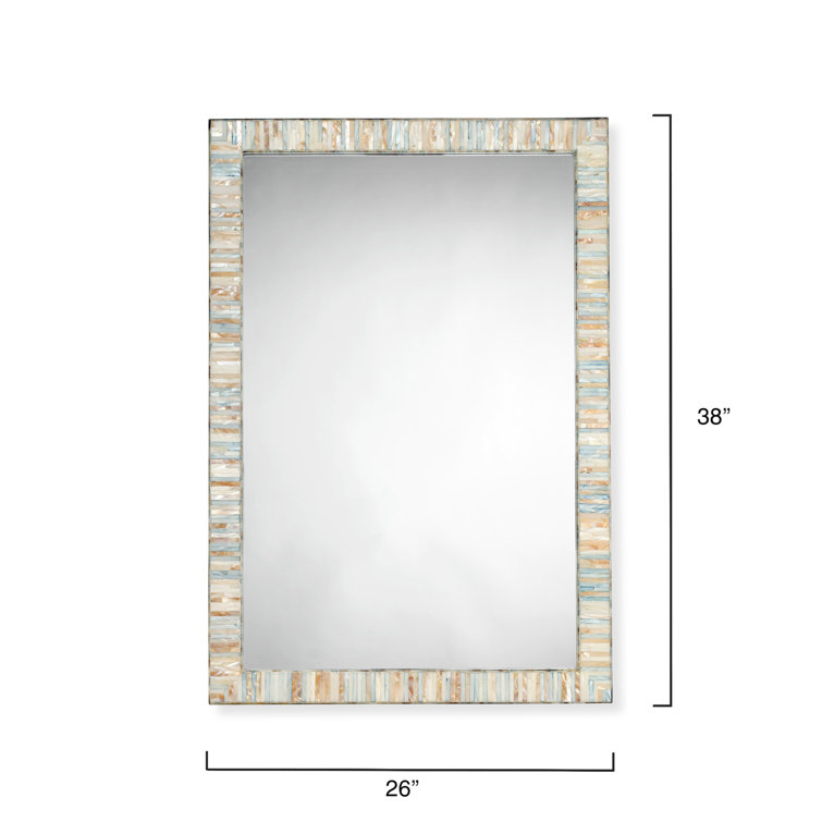 Blue Mother of Pearl Rectangular Wall Mirror