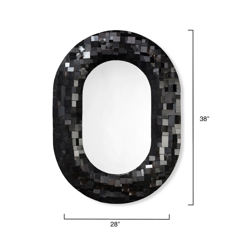 Black Iron Patchwork Rectangular Wall Mirror