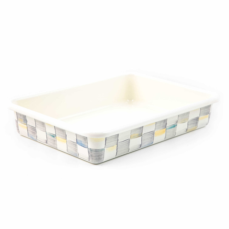 Sterling Check Hand-Painted Rectangular Baking Pan